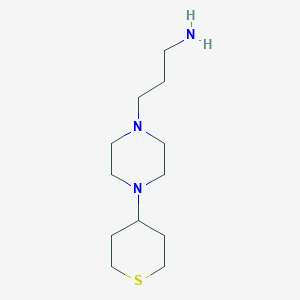 molecular formula C12H25N3S B1478732 3-(4-(四氢-2H-噻吡喃-4-基)哌嗪-1-基)丙-1-胺 CAS No. 2098096-64-9