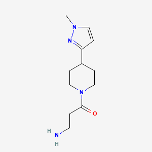 molecular formula C12H20N4O B1478747 3-amino-1-(4-(1-methyl-1H-pyrazol-3-yl)piperidin-1-yl)propan-1-one CAS No. 2097993-04-7