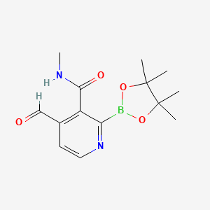 molecular formula C14H19BN2O4 B14787522 4-formyl-N-methyl-2-(4,4,5,5-tetramethyl-1,3,2-dioxaborolan-2-yl)pyridine-3-carboxamide 