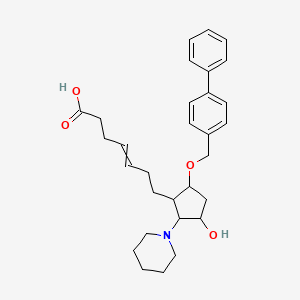 molecular formula C30H39NO4 B14787716 7-[3-Hydroxy-5-[(4-phenylphenyl)methoxy]-2-piperidin-1-ylcyclopentyl]hept-4-enoic acid 