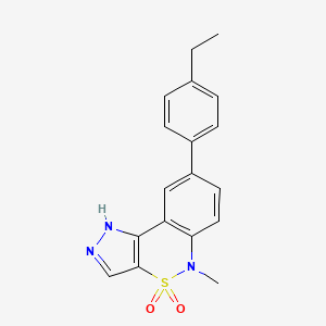 molecular formula C18H17N3O2S B14787776 8-(4-Ethylphenyl)-5-Methyl-2,5-Dihydropyrazolo[4,3-C][2,1]benzothiazine 4,4-Dioxide 