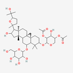 [5-acetyloxy-4-hydroxy-6-[[(1S,3R,12S,16R)-14-hydroxy-15-[(2R)-5-(2-hydroxypropan-2-yl)-2-methyloxolan-2-yl]-7,7,12,16-tetramethyl-9-[3,4,5-trihydroxy-6-(hydroxymethyl)oxan-2-yl]oxy-6-pentacyclo[9.7.0.01,3.03,8.012,16]octadecanyl]oxy]oxan-3-yl] acetate