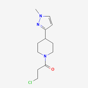 molecular formula C12H18ClN3O B1478788 3-chloro-1-(4-(1-methyl-1H-pyrazol-3-yl)piperidin-1-yl)propan-1-one CAS No. 2097991-93-8