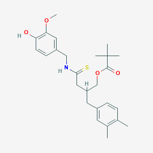 [2-[(3,4-Dimethylphenyl)methyl]-4-[(4-hydroxy-3-methoxyphenyl)methylamino]-4-sulfanylidenebutyl] 2,2-dimethylpropanoate