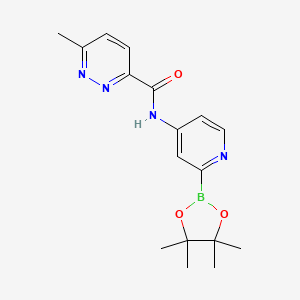 molecular formula C17H21BN4O3 B14788021 6-methyl-N-[2-(4,4,5,5-tetramethyl-1,3,2-dioxaborolan-2-yl)pyridin-4-yl]pyridazine-3-carboxamide 