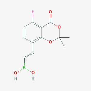 molecular formula C12H12BFO5 B14788085 2-(5-Fluoro-2,2-dimethyl-4-oxo-1,3-benzodioxin-8-yl)ethenylboronic acid 