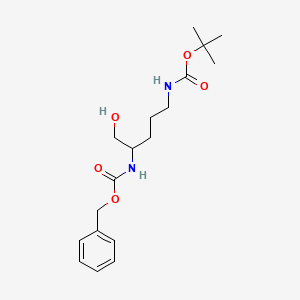 molecular formula C18H28N2O5 B14788094 (4-tert-Butoxycarbonylamino-1-hydroxymethyl-butyl)-carbamic acid benzyl ester 