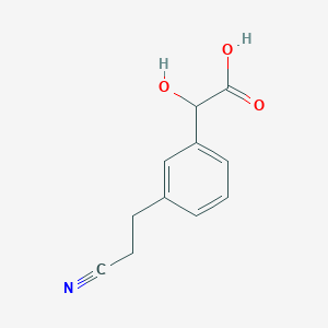 molecular formula C11H11NO3 B14788115 (3-(Carboxy(hydroxy)methyl)phenyl)propanenitrile 