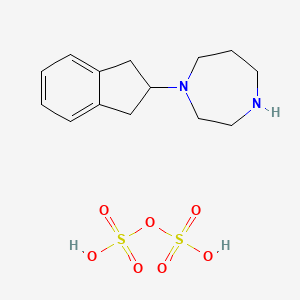 molecular formula C14H22N2O7S2 B14788122 1-(2,3-dihydro-1H-inden-2-yl)-1,4-diazepane;sulfo hydrogen sulfate 