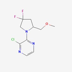 molecular formula C10H12ClF2N3O B1478825 2-Chloro-3-(4,4-difluoro-2-(methoxymethyl)pyrrolidin-1-yl)pyrazine CAS No. 2098076-26-5