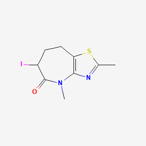 molecular formula C9H11IN2OS B14788329 6-Iodo-2,4-dimethyl-4,6,7,8-tetrahydro-5H-thiazolo[4,5-b]azepin-5-one 