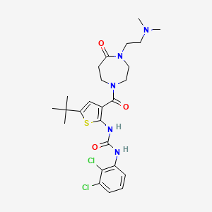 molecular formula C25H33Cl2N5O3S B14788465 1-[5-Tert-Butyl-3-({4-[2-(Dimethylamino)ethyl]-5-Oxo-1,4-Diazepan-1-Yl}carbonyl)thiophen-2-Yl]-3-(2,3-Dichlorophenyl)urea 