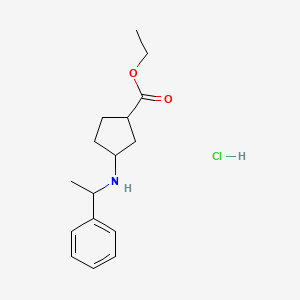 (1R,3S)-Ethyl 3-(((R)-1-phenylethyl)amino)cyclopentanecarboxylate hydrochloride