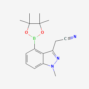 2-[1-methyl-4-(4,4,5,5-tetramethyl-1,3,2-dioxaborolan-2-yl)indazol-3-yl]acetonitrile