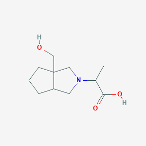 molecular formula C11H19NO3 B1478851 2-(3a-(hydroxymethyl)hexahydrocyclopenta[c]pyrrol-2(1H)-yl)propanoic acid CAS No. 2097946-34-2
