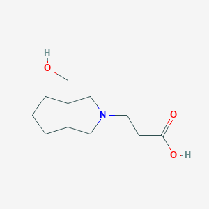 molecular formula C11H19NO3 B1478852 3-(3a-(羟甲基)六氢环戊并[c]吡咯-2(1H)-基)丙酸 CAS No. 2097962-86-0