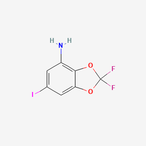 molecular formula C7H4F2INO2 B14788541 2,2-Difluoro-6-iodo-1,3-benzodioxol-4-amine 