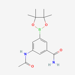 3-Acetamido-5-(4,4,5,5-tetramethyl-1,3,2-dioxaborolan-2-yl)benzamide