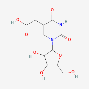 2-{1-[(2R,3R,4S,5R)-3,4-dihydroxy-5-(hydroxymethyl)oxolan-2-yl]-2,4-dioxo-1,2,3,4-tetrahydropyrimidin-5-yl}acetic acid