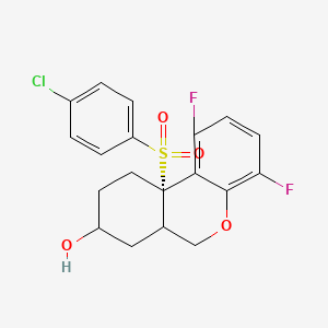 6H-Dibenzo[b,d]pyran-8-ol, 10a-[(4-chlorophenyl)sulfonyl]-1,4-difluoro-6a,7,8,9,10,10a-hexahydro-, (6aR,8S,10aS)-rel-