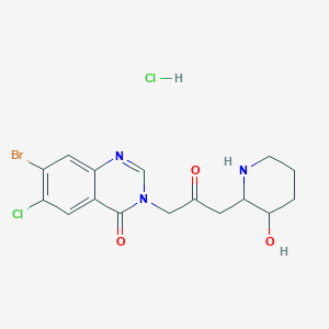 7-bromo-6-chloro-3-[3-(3-hydroxypiperidin-2-yl)-2-oxopropyl]quinazolin-4-one;hydrochloride