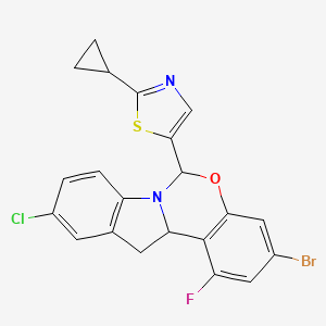 3-Bromo-10-chloro-6-(2-cyclopropylthiazol-5-yl)-1-fluoro-12,12a-dihydro-6H-benzo[5,6][1,3]oxazino[3,4-a]indole