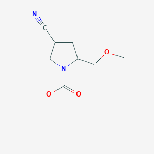 molecular formula C12H20N2O3 B14788829 Tert-butyl 4-cyano-2-(methoxymethyl)pyrrolidine-1-carboxylate 