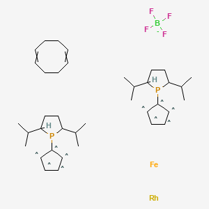 molecular formula C38H60BF4FeP2Rh- B14788832 1,1-Bis((2S,5S)-2,5-di-i-propylphospholano)ferrocene(cyclooctadiene)rhodium(I) tetrafluoroborate 