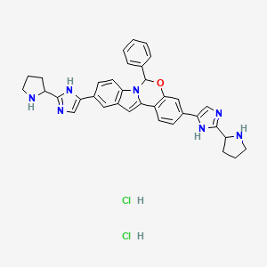 6-phenyl-3,10-bis(2-pyrrolidin-2-yl-1H-imidazol-5-yl)-6H-indolo[1,2-c][1,3]benzoxazine;dihydrochloride