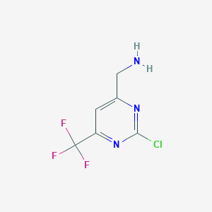 molecular formula C6H5ClF3N3 B14788841 [2-Chloro-6-(trifluoromethyl)pyrimidin-4-yl]methanamine 