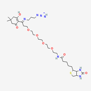 molecular formula C32H54N7O8S+ B14788890 3-[[1-(2-Hydroxy-4,4-dimethyl-6-oxocyclohexen-1-yl)-3-[2-[2-[2-[2-[5-(2-oxo-1,3,3a,4,6,6a-hexahydrothieno[3,4-d]imidazol-4-yl)pentanoylamino]ethoxy]ethoxy]ethoxy]ethoxy]propylidene]amino]propylimino-iminoazanium 