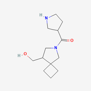 molecular formula C13H22N2O2 B1478896 (8-(Hydroxymethyl)-6-azaspiro[3.4]octan-6-yl)(pyrrolidin-3-yl)methanone CAS No. 2097985-57-2