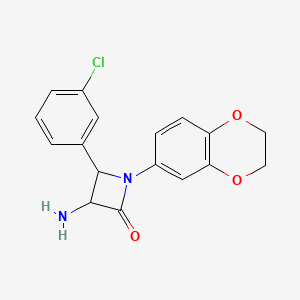 3-Amino-4-(3-chlorophenyl)-1-(2,3-dihydrobenzo[b][1,4]dioxin-6-yl)azetidin-2-one