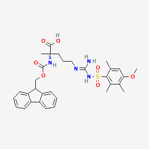 (S)-2-((((9H-fluoren-9-yl)methoxy)carbonyl)amino)-5-(3-((4-methoxy-2,3,6-trimethylphenyl)sulfonyl)guanidino)-2-methylpentanoic acid