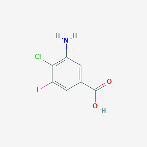 molecular formula C7H5ClINO2 B14789041 3-Amino-4-chloro-5-iodobenzoic acid 