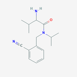 molecular formula C16H23N3O B14789097 2-amino-N-[(2-cyanophenyl)methyl]-3-methyl-N-propan-2-ylbutanamide 