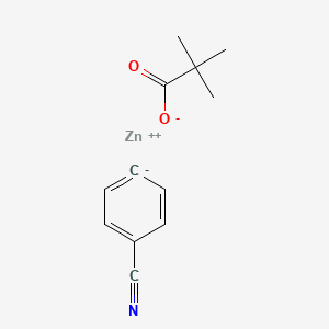 molecular formula C12H13NO2Zn B14789149 zinc;benzonitrile;2,2-dimethylpropanoate 