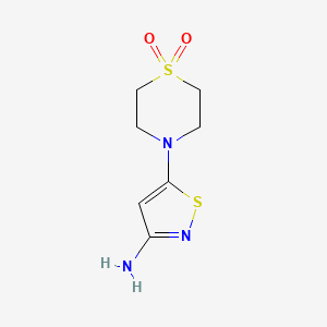 molecular formula C7H11N3O2S2 B14789228 4-(3-Aminoisothiazol-5-yl)thiomorpholine 1,1-dioxide 