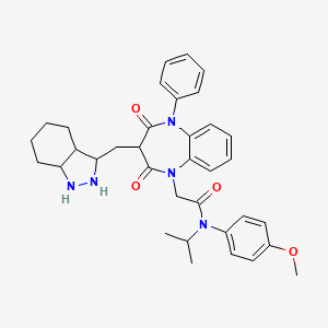 molecular formula C35H41N5O4 B14789273 2-[3-(2,3,3a,4,5,6,7,7a-octahydro-1H-indazol-3-ylmethyl)-2,4-dioxo-5-phenyl-1,5-benzodiazepin-1-yl]-N-(4-methoxyphenyl)-N-propan-2-ylacetamide 