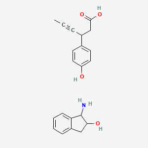 molecular formula C21H23NO4 B14789423 (1S,2R)-1-aminoindan-2-ol;(3S)-3-(4-hydroxyphenyl)hex-4-ynoic acid 