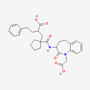 3-[[[1-(2-Carboxy-4-phenylbutyl)cyclopentyl]carbonyl]amino]-2,3,4,5-tetrahydro-2-oxo-1H-1-benzazepine-1-acetic acid