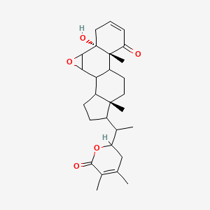 molecular formula C28H38O5 B14789466 (5R,10R,14R)-15-[1-(4,5-dimethyl-6-oxo-2,3-dihydropyran-2-yl)ethyl]-5-hydroxy-10,14-dimethyl-3-oxapentacyclo[9.7.0.02,4.05,10.014,18]octadec-7-en-9-one 