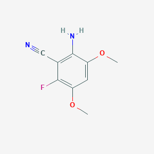 molecular formula C9H9FN2O2 B14789619 Benzonitrile, 2-amino-6-fluoro-3,5-dimethoxy- 