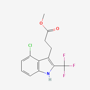 molecular formula C13H11ClF3NO2 B14789633 Methyl 3-(4-chloro-2-(trifluoromethyl)-1H-indol-3-yl)propanoate 