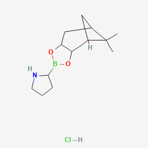 molecular formula C13H23BClNO2 B14789639 2-((3aS,4S,6S,7aR)-5,5-Dimethylhexahydro-4,6-methanobenzo[d][1,3,2]dioxaborol-2-yl)pyrrolidine hydrochloride 