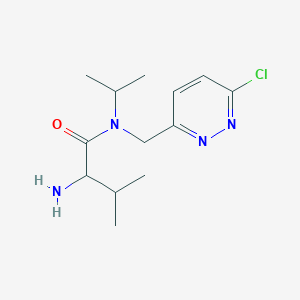 molecular formula C13H21ClN4O B14789687 2-amino-N-[(6-chloropyridazin-3-yl)methyl]-3-methyl-N-propan-2-ylbutanamide 