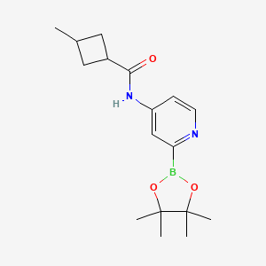 molecular formula C17H25BN2O3 B14789743 3-methyl-N-[2-(4,4,5,5-tetramethyl-1,3,2-dioxaborolan-2-yl)pyridin-4-yl]cyclobutane-1-carboxamide 