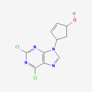 molecular formula C10H8Cl2N4O B14789900 4-(2,6-Dichloropurin-9-yl)cyclopent-2-en-1-ol 