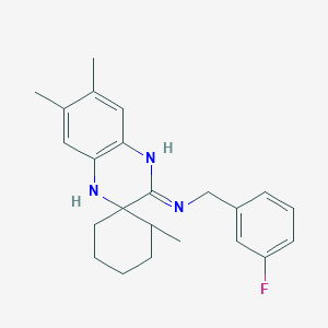 N-(3-Fluorobenzyl)-2,6',7'-trimethyl-1'H-spiro[cyclohexane-1,2'-quinoxalin]-3'-amine