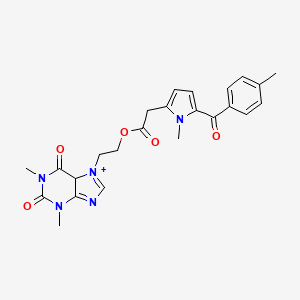 molecular formula C24H26N5O5+ B14789980 2-(1,3-dimethyl-2,6-dioxo-5H-purin-7-ium-7-yl)ethyl 2-[1-methyl-5-(4-methylbenzoyl)pyrrol-2-yl]acetate 